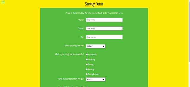 Survey Form